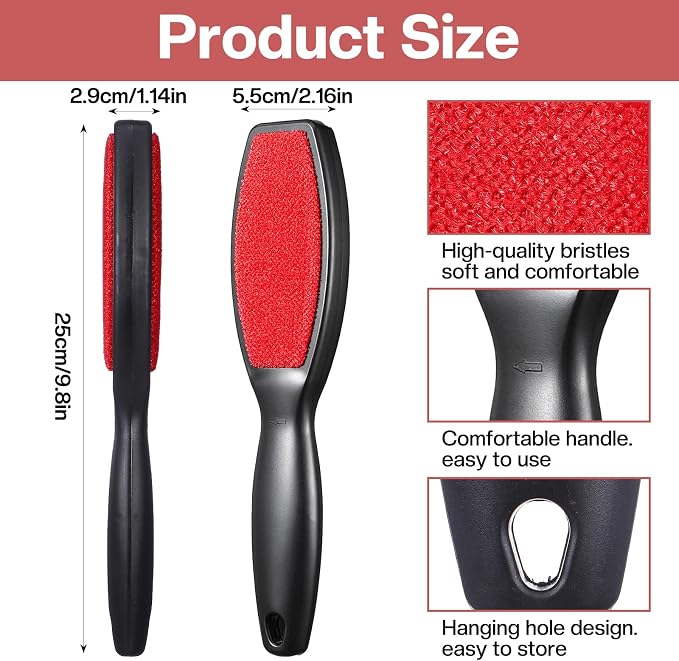 10 Pieces Lint Brushes, Double-Sided Lint Remover and Pet Hair Remover, Reusable Fabric Brush for Clothes, Furniture, Carpet, and Sheet Cleaning