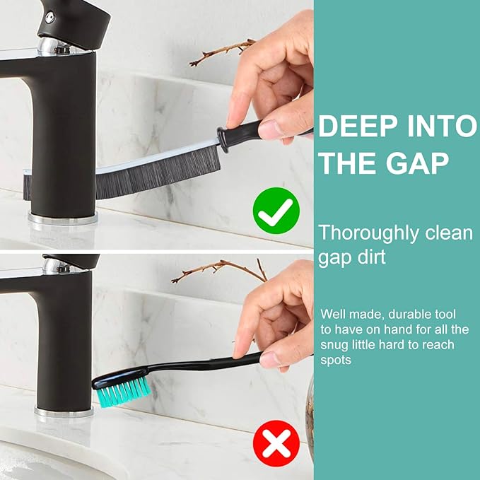 Crevice Cleaning Brush，Hard-Bristled Grout Brush，2026 New Multifunctional Gap Cleaning Brush Tool，Dead Corners Brushes for Bathroom Kitchen Tiles Window Door Slots，3pcs