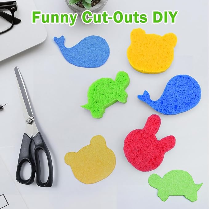YoleShy 24 Pack Kitchen Sponges Natural Cellulose Compressed Sponges for Cleaning Reusable Dish Sponge Kitchen Non-Scratch DIY