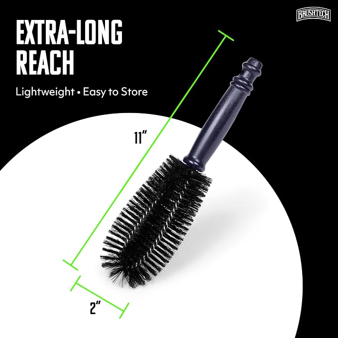 BRUSHTECH Clothes Dryer Lint Screen Brush - Heavy-Duty, Flexible (Black) | Flexible Deep-Reach Design with Durable Nylon Bristles & Comfortable Grip - Ideal for Dryer Vents, Lint Traps & Tight Spaces