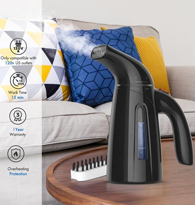 OGHom Steamer for Clothes, Handheld Clothing Steamer for Garment, 240ml Big Capacity 700W Portable Travel Steam Iron (Midnight Grey)