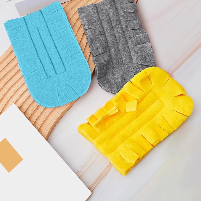 Zubebe 12 Pcs Duster Refill Reusable Fleece Duster Refills Feather Flat Dusters Multi Surface Washable Cleaning Pads Tools for Home, Blinds, Car, Pet, Furniture, Fans (Yellow,Grey,Turq)
