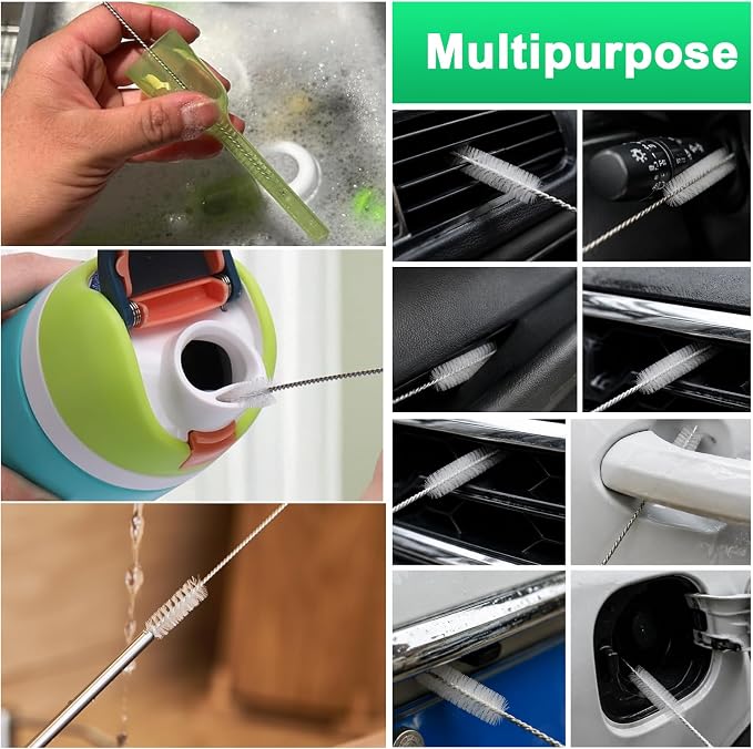 XANGNIER Auto Sunroof Drain Cleaning Tool,118in Extra Long Flexible Car Sun Roof Drain Cleaner Unclogger Tool with Tube Cleaner Brush Syringe Hose Cleaning Kit for Windshield Wiper Hole 5Pcs