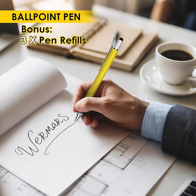 Fathers Day Mens Gift-6 in 1 Multitool Pen, Birthday Gifts for Men, Fathers Day Dad Gifts for Him Adults Husband, Boyfriend, Grandpa,Christmas Gadgets Gift from Daughter Son Kids