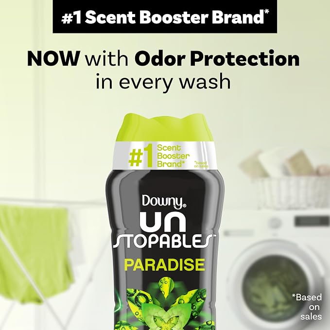 Downy Unstopables In Wash Scent Booster Beads, Paradise Scent, 30.1 oz, Laundry Beads for Odor Protection, Downy Scent Booster Beads, Laundry Scent Boosters