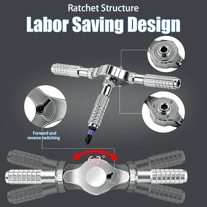 2027 New 66 in 1 Magnetic Screwdriver Set, DIY Ratchet Screwdriver Set | Multifunctional Toolbox with Detachable Ratchet Handle, Portable Precision Repair Tool Kit for Furniture & Electronic Device