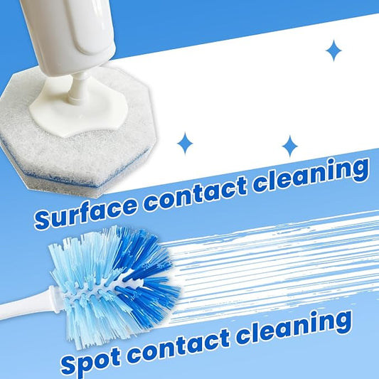 40 Disposable Toilet Brush Replacement Pads, Wall Mounted Toilet Holder Set Toilet Cleaning System Starter Kit, Toilet Stick Pads (White)