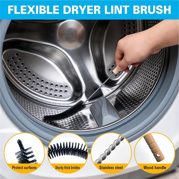 King Origin 13 PCS Deep Crevice Cleaning Brush Set | Flashlight Gloves &Drain Brush - Dryer Vent Cup Lid Straw Gap Cleaning Tools Professional Cleaning Supplies