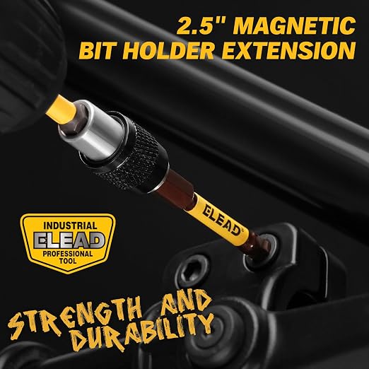38-Piece Hex | Torx | Phillips Screwdriver Bit Set with 2.5” & 4” Bit Holder, Magnetic Bit Storage Rail, Allen Wrench Drill Bit Set, Tamper Proof Star Bit Set, S2 Steel