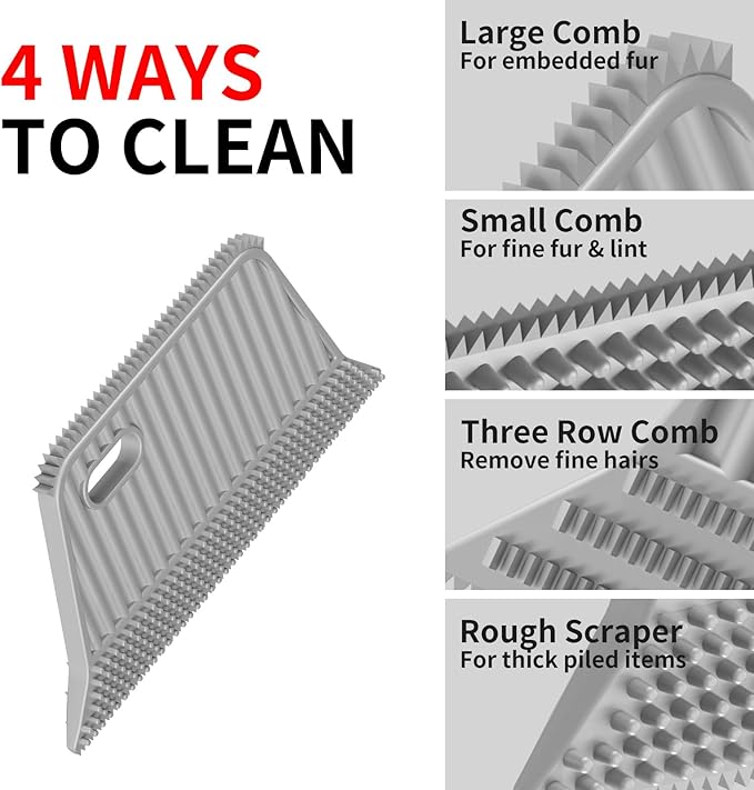 Pet Hair Remover 3-Pack,Dog Cat Fur Tool,Portable Carpet Scraper | Multi Purpose Pet Hair Removal Brush, Fits Carpets Clothes Car Mats Couch Pet Bed Furniture, Removes Fur Lint & Fuzz