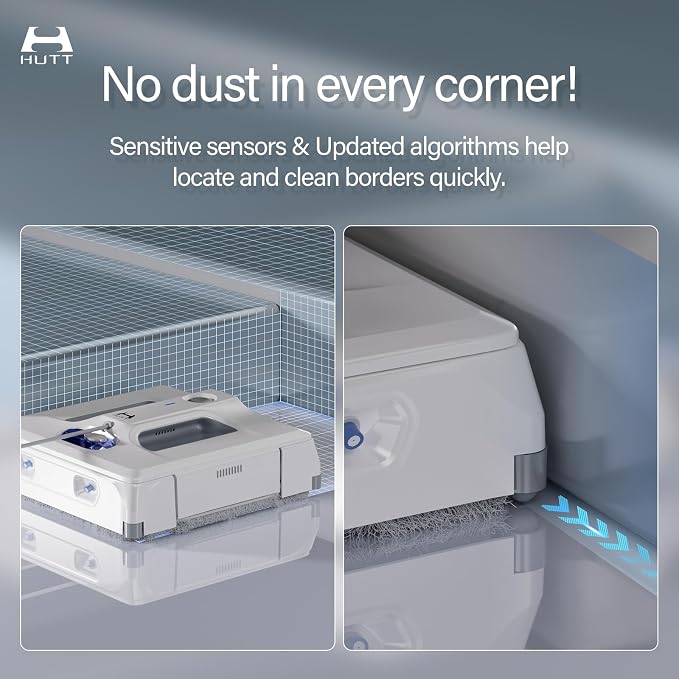 HUTT A1 Auto Window Cleaning Robot, Upgraded 4 Water Spray & 6000PA High Suction Power Window Cleaner with Laser Sensor Detection, Perfect for High-Rise Windows, Tiles and Glass