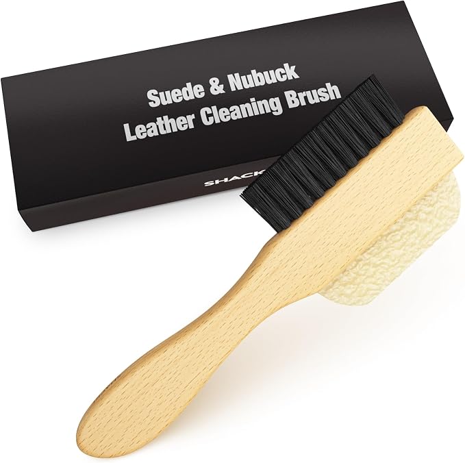 Suede Eraser & Brush Double Sided – Suede Shoe Cleaner for Stains | Dual Sided Suede Eraser + Soft Bristle Brush, Gentle on Delicate Suede & Nubuck — Rub Out the Stain, Brush Back the Nap