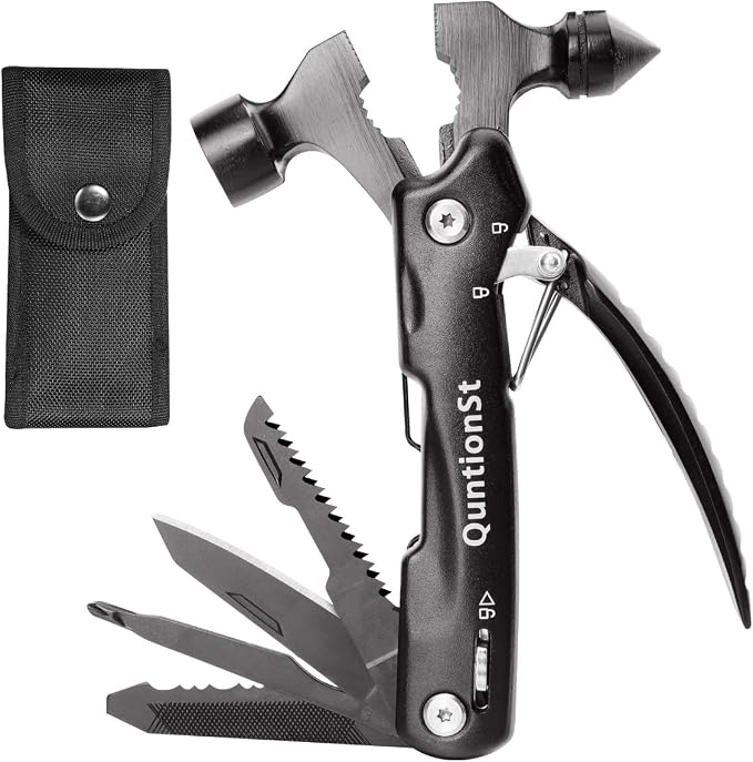 Survival Hammer Multitool 12 in 1, Gifts for Men, Stocking Stuffers for Men | White Elephant Gifts,Birthday Gifts for Husband Boyfriend, Cool Gadgets Tool for Camping Hiking Outdoor (Survival Hammer)