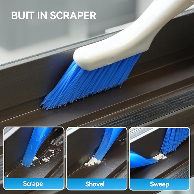 4PCS Crevice Cleaning Brush, Hard Bristle Gap Scrub Groove Brush for Home, Bathroom, Kitchen, Corners, Sink, Sliding Door Rails, Window Track, Tile Grout
