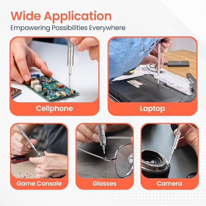 Wrist & Style Professional Screwdriver Kit by W&S for Watches, Glasses and Accessories: (10pc Tool Set) - to Adjust, Remove, Replace and Repair - Stainless Steel Professional - 10 Piece