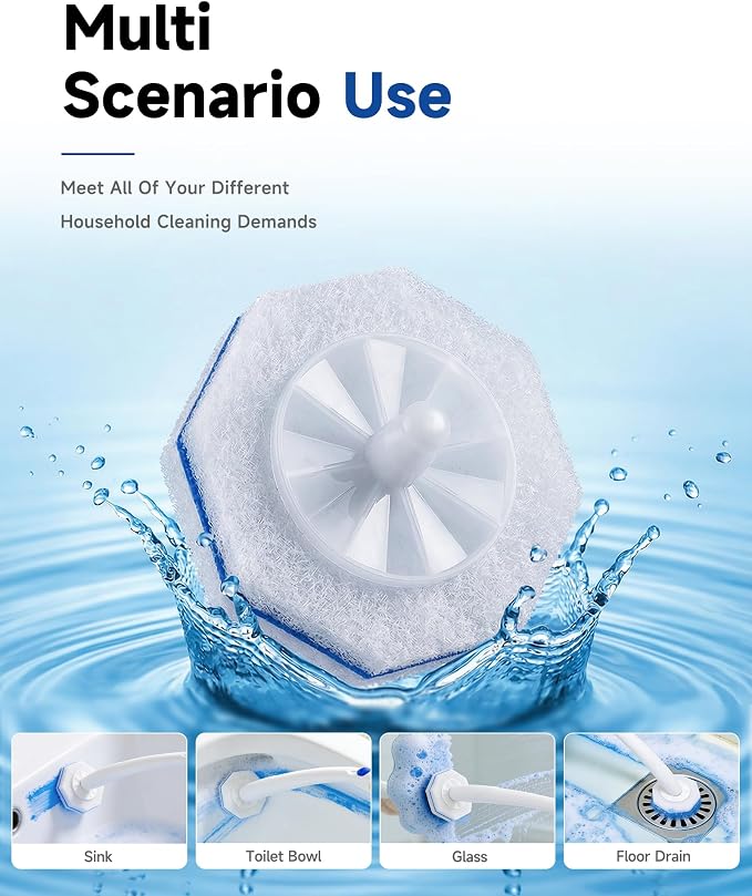 50 Count Toilet Wand Refills for Clorox, 5X Cleaning Power Toilet Bowl Wand Refills & High-Density Disposable Toilet Brush Scrubber - No Falling Apart, Instant Foam for Bathroom Cleaning