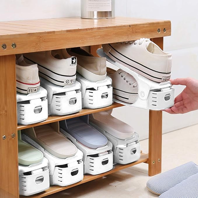 Neprock Shoes Organizer for Closet, Shoe Rack Organizador De Zapatos for Closet Organization, Shoe Slots Organizer Shoe Storage Shoe Holder Space Saver for Entryway(36-Pack)(White)