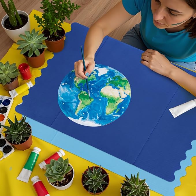 Mooliwe 4 Pack 24 X 16 Trifold Poster Board Tri Fold Poster Boards Foldable Corrugated Business Presentation Display Paper Boards for Science Fair Events, School Projects, Exhibitions