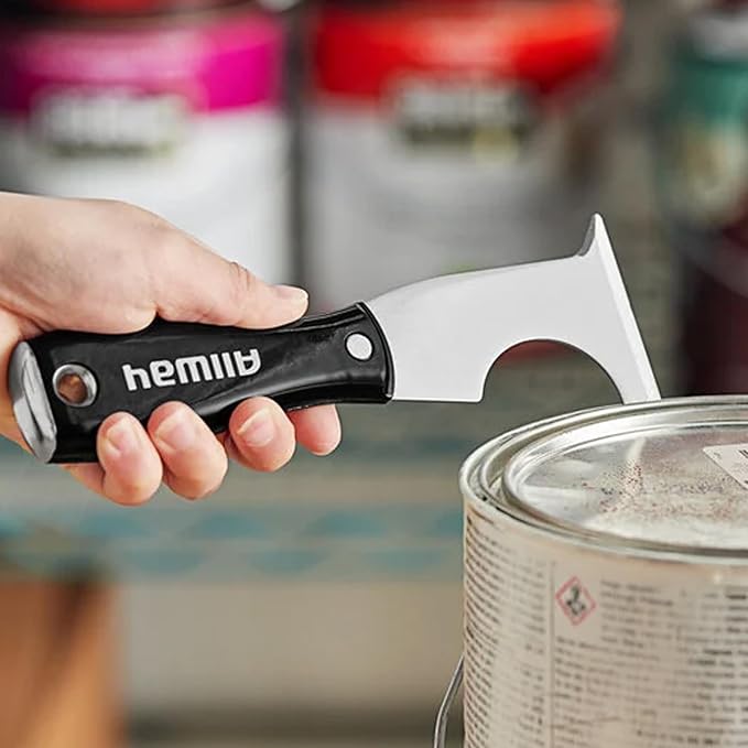 ALLWAY NXG1 Ergonomic Grip 6-in-1 Painter's Multi Tool with Hammer End | Ergonomic Grip, Built-in Hammer End, Roller Scraper, Can Opener, Scraper, Chisel, Crack Opener