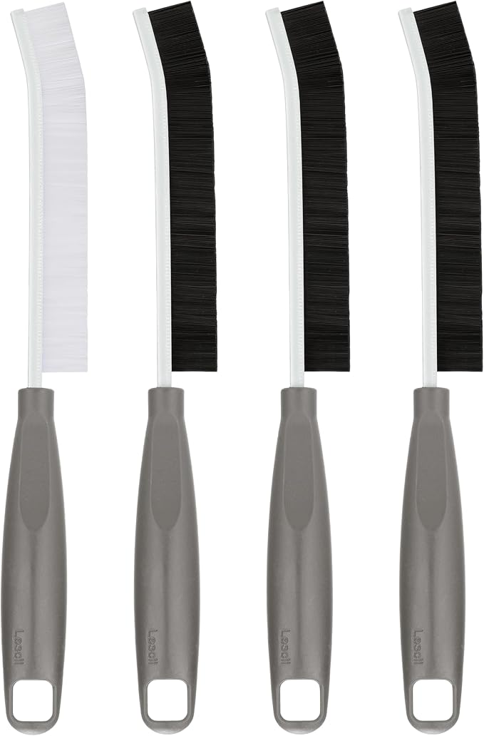 2026 NEW Ergonomic Anti-Slip Handle Grout Brush, 4Pcs Crevice Cleaning Brush, Hard Bristle Multi-Purpose Cleaning Tools, Small Cleaning Brush for Household Use Kitchen Bathroom, Left Hand