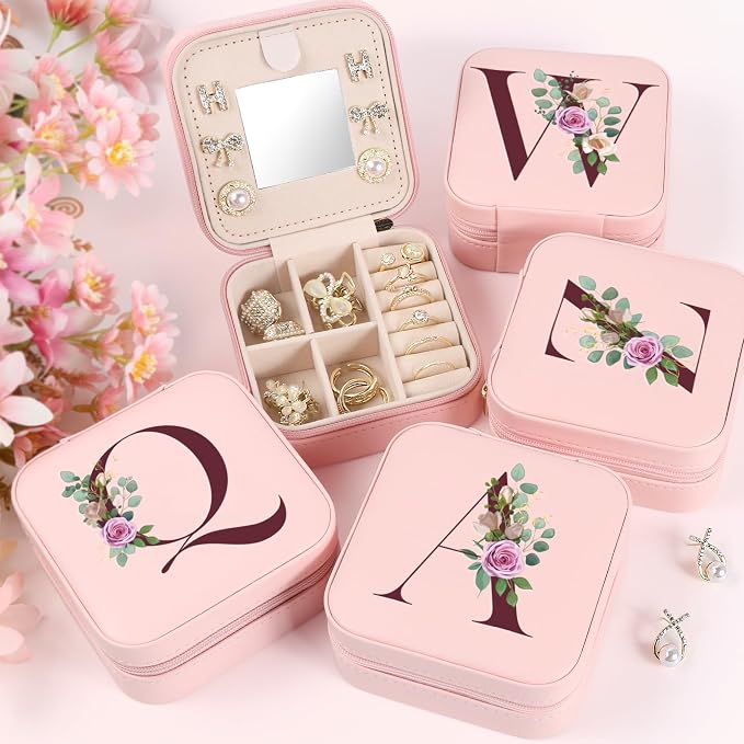 MFXIP Easter Basket Stuffers for Teens Essentials, Valentines Day Christmas Stocking Stuffers for Women Teen Girl Gifts Trendy Stuff Travel Jewelry Box Case Organizer Personalized Birthday Gifts