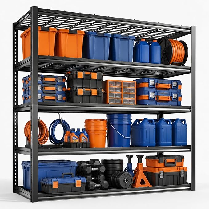 Garage Shelving, Heavy Duty Adjustable Boltless Metal Storage Shelving Units
