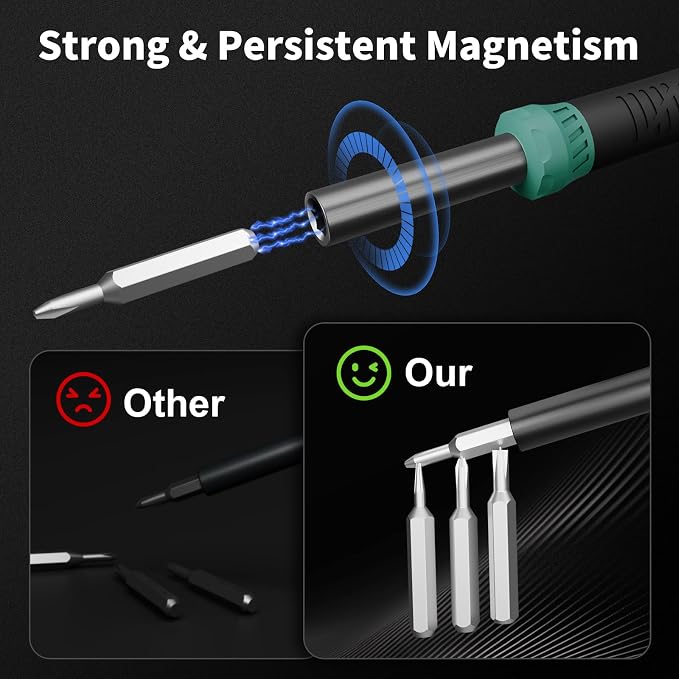 STREBITO 64PCS Mini Precision Screwdriver Set with Torx, Triwing, Pentalobe | Magnetic Electronics Repair Tool Kit for Computer, PC, Laptop, Macbook, Phone, PS4/5, XBOX, Switch, Eyeglasses, Ring Doorbell