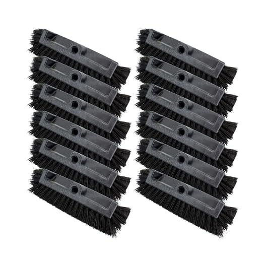 SPARTA Multi-Level Tile Scrub Brush 12" Wide Brush Head, Heavy-Duty Tile Cleaning Brush with End Bristles for Commercial Tiles, Tubs and Floor, Plastic, 12 Inches, Black, (Pack of 12)
