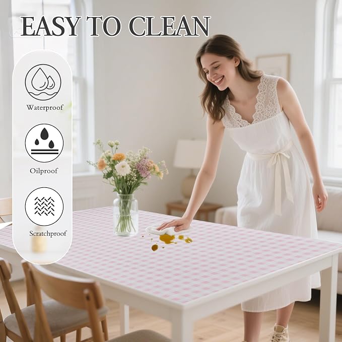 Beautysaid Shelf and Drawer Liner for Kitchen Cabinet Non Adhesive Non Slip | Shelf Paper Waterproof Washable Thickened for Dresser Pantry Shelve Bathroom Protector Liner(Pink Checkered,12 in x 20FT)