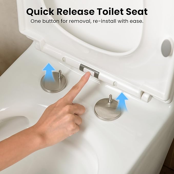 Casta Diva One Piece Toilet Elongated with 17.5" ADA Height Comfort Chair Seat Compact Modern Toilets for Bathroom, Dual Flush High Efficiency 1.0/1.28 GPF & MAP 1000g, 12'' Rough-in, White