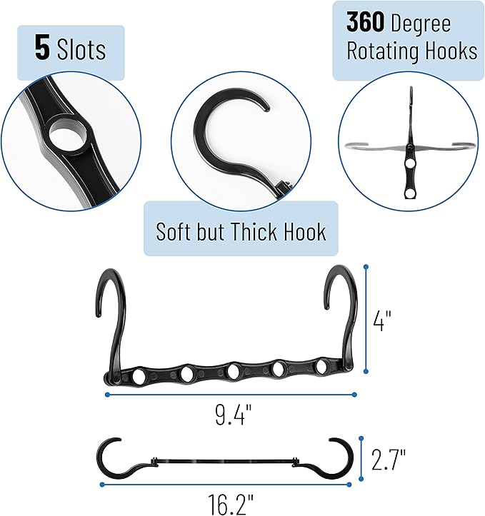 Mr. Pen- Space Saving Hangers, 8 pcs, 360° Rotating Hooks (Pack of 48)