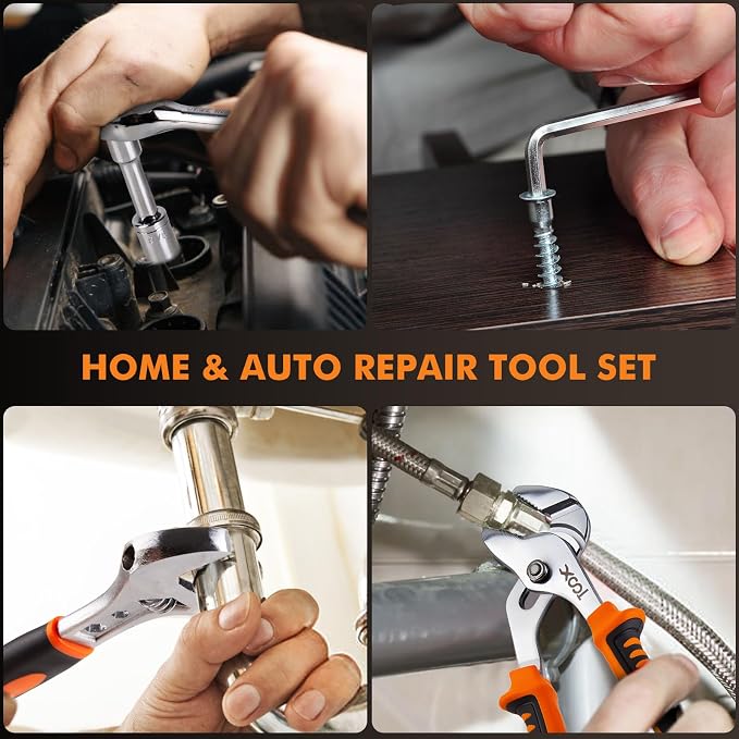 XOOL 368 Piece Home Repair Tool Kit with Drawer Toolbox, Includes Hammer, Pliers, Screwdrivers, Wrench, Tape Measure & More for Home Repair, Apartment, Office, Garage and DIY Projects