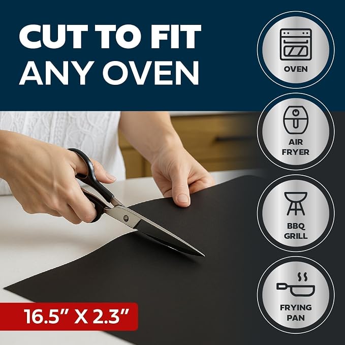 Cooks Innovations Non-Stick Oven Protector Mat, 3 Pack Heavy Duty Nonstick Oven Rack Liners to Protect Convection, Electric, Gas, & Microwave Ovens, BPA & PFOA Free Heat Resistant Baking Mat