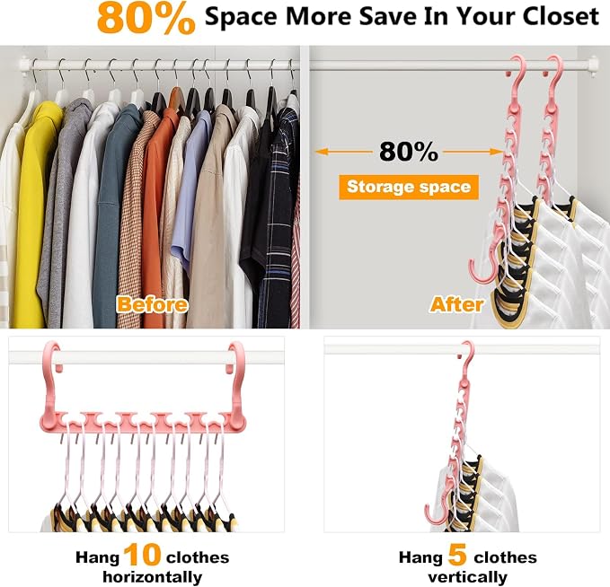 12-Pack-Closet-Organizers-and-Storage,Clothes-Organizer-Hangers for Heavy Clothes Sturdy Home Closet Organization and Storage,College-Dorm-Room-Essentials for Girls,Cloth-Storages-Space-Saving-Hangers