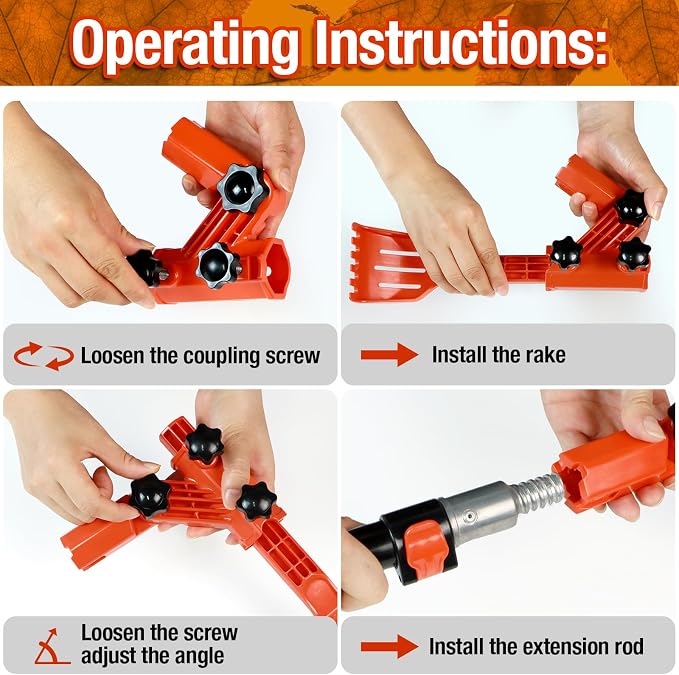 Gutter Cleaning Tools from The Ground, Multi-Angle Cleaner, Scoop & Brush & Mini Rake for rain Guard Cleaning and Leaf Removal from Gutter Guard(No Pole)