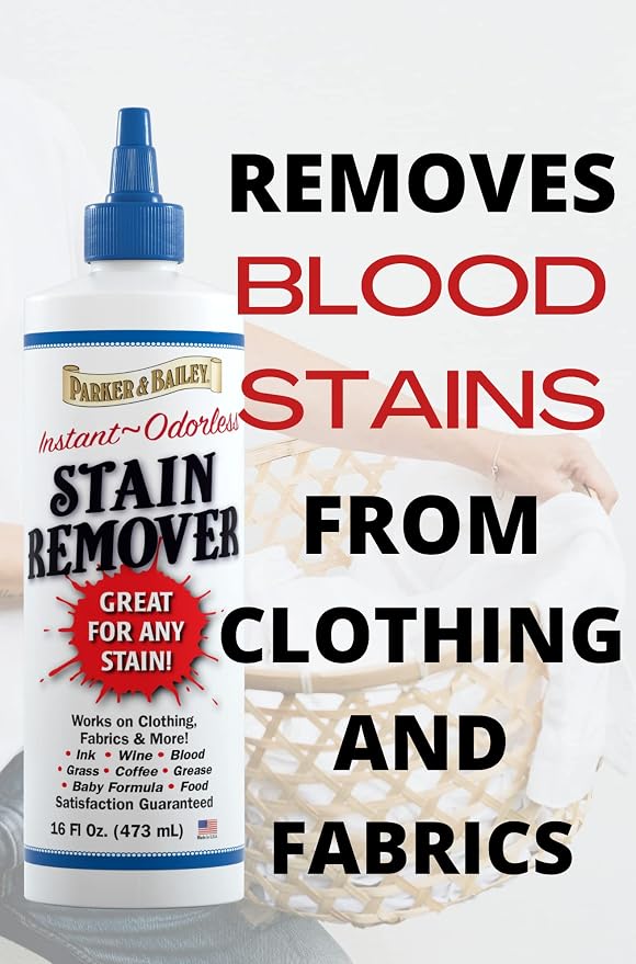 Parker and Bailey Blood Stain Remover - Fabric Carpet Mattress 16oz | Removes set-in and dried stains without bleach