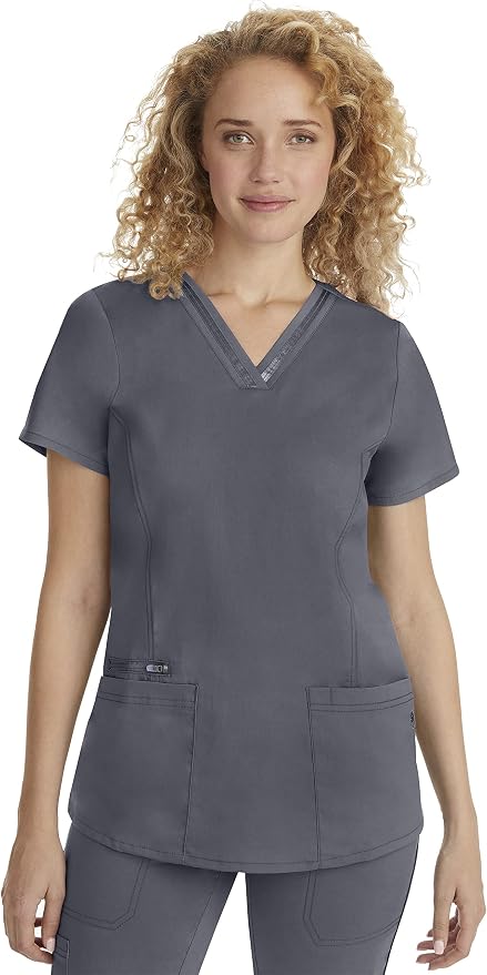 Healing Hands Purple Label Scrub Top for Women with 3 Pockets | Princess Paneling, Secure Zip Pocket, Flattering Modern Fit, Organized Storage, Professional Workwear, Easy Care Fabric