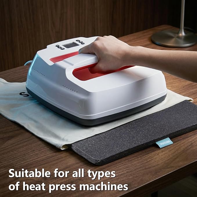 WORKLION Heat Press Mat 11"x13": Double-Sided Heat-Resistant Materials Protective Resistant Mat Compatible with Cricut Easypress/Easypress 2 & HTV Craft Vinyl Ironing Insulation Transfer Projects