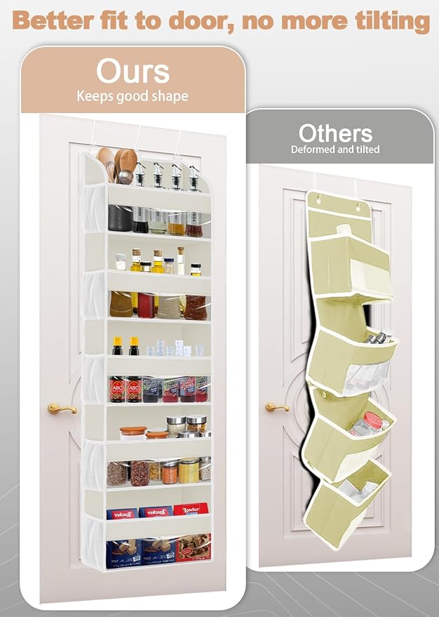 TAHAVICE 1 Pack Over The Door Storage Organizer with 5 Large Pockets | 44 lbs Weight Capacity Door Hanging Organizers with 10 Mesh Pockets and Storage for Bedroom,Bathroom,Nursery,Kidroom,Babyroom
