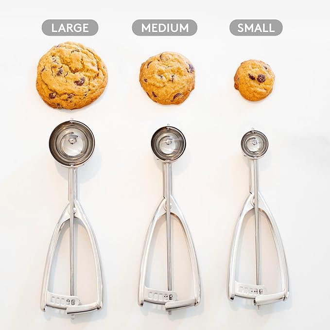 Jenaluca Melon Baller - Mini Cookie Scoop,Cupcake,Cookie Dough Scoop, Disher, Tablespoon Scooper, Baking - 18/8 Stainless Steel (Gift Pack, Small)