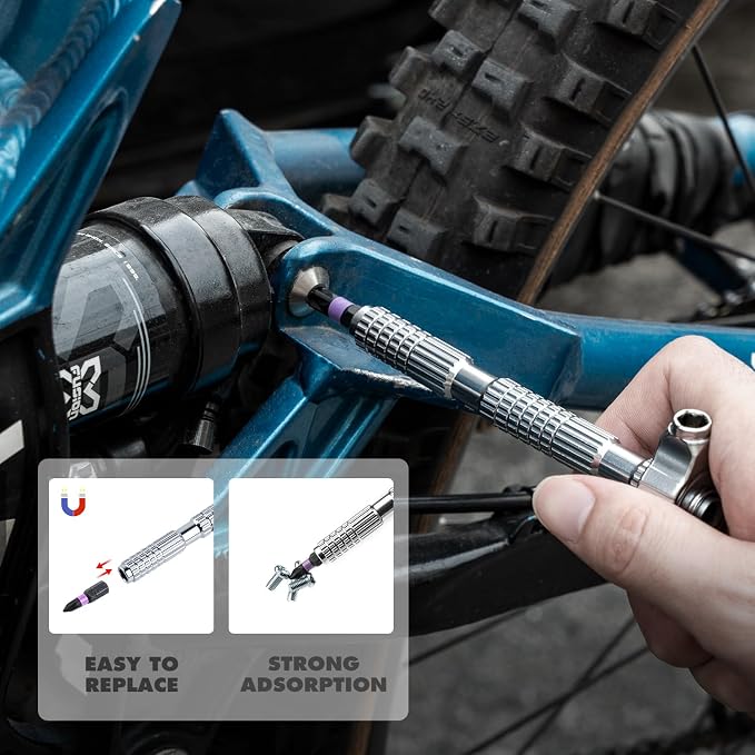 Ratchet Screwdriver Set, magnetic Screwdriver sets, S2 Steel Bits, DIY Combination Flexible Shaft, Suitable for Furniture Assembly, Precision Electrical Appliance Repair, Bicycle Tools