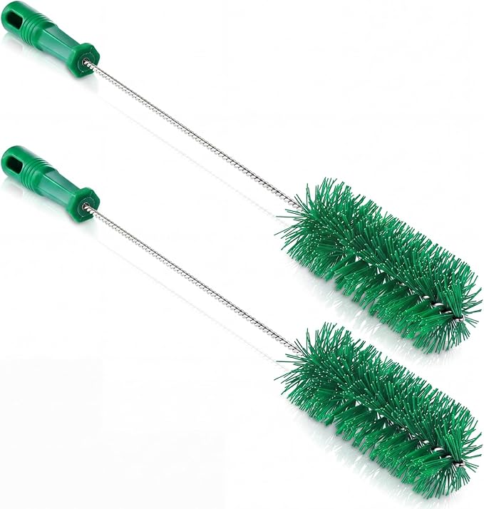 Baderke 2 Pieces Drain Brush Pipe Cleaning Tube Brushes 19.7 Inch Plastic Shower Pipe Flexible Cleaning Tool (Green,19.7 x 2.4 Inch)