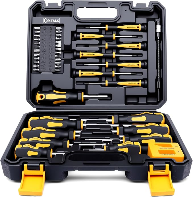 Magnetic Screwdriver Set with Case, All-in-One Repair Tool Kit for Everyday Home Fixes, Furniture Assembly & Electronics Repair, Precision Screwdrivers, Bits & Flexible Shaft