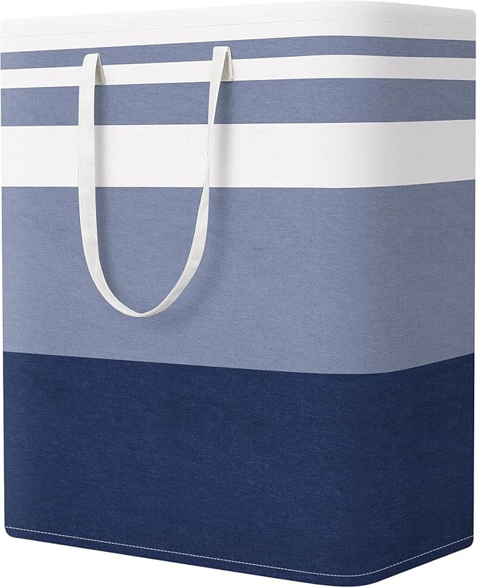 StorageRight Laundry Basket Hamper, 125L Collapsible Clothes Storage, Blue | Freestanding Clothes Hampers, Foldable design, with Easy Carry Handles, For Laundry, Bedroom, Dorm, Clothing, Towels, Toys