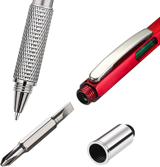 Zhanmai 16 Pcs Multi Tool Pens for Men, 6 in 1 Multitool Ballpoint Pen with Screwdriver Ruler Level Stylus Refills, Bulk Gifts for Employees Office Gadget Supplies Birthday Christmas Stocking Stuffers
