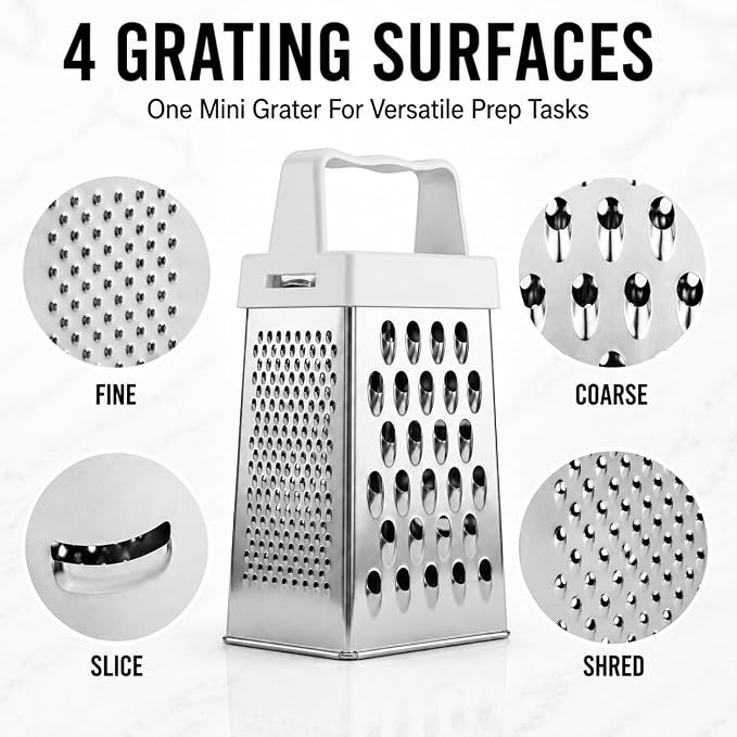 HIC Kitchen Mini Garlic Grater Slicer, Stainless Steel
