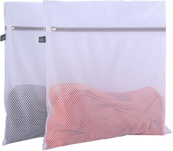 Laundry Bags Mesh Wash Bags, Large Garment Bag for Washing Machine, 2pcs | Extra Large Lingerie Bags for Washing Sheet, Throw Blanket, Curtain, Cushion Cover, Comforter, Large Items, XXL