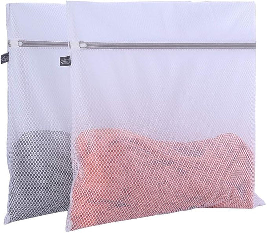 Laundry Bags Mesh Wash Bags, Large Garment Bag for Washing Machine, 2pcs | Extra Large Lingerie Bags for Washing Sheet, Throw Blanket, Curtain, Cushion Cover, Comforter, Large Items, XXL