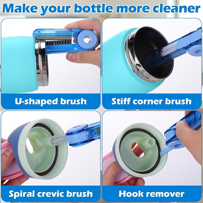 Palksky Water Bottle Cleaning Brush Kit, Brush & Straw Cleaner for Owala