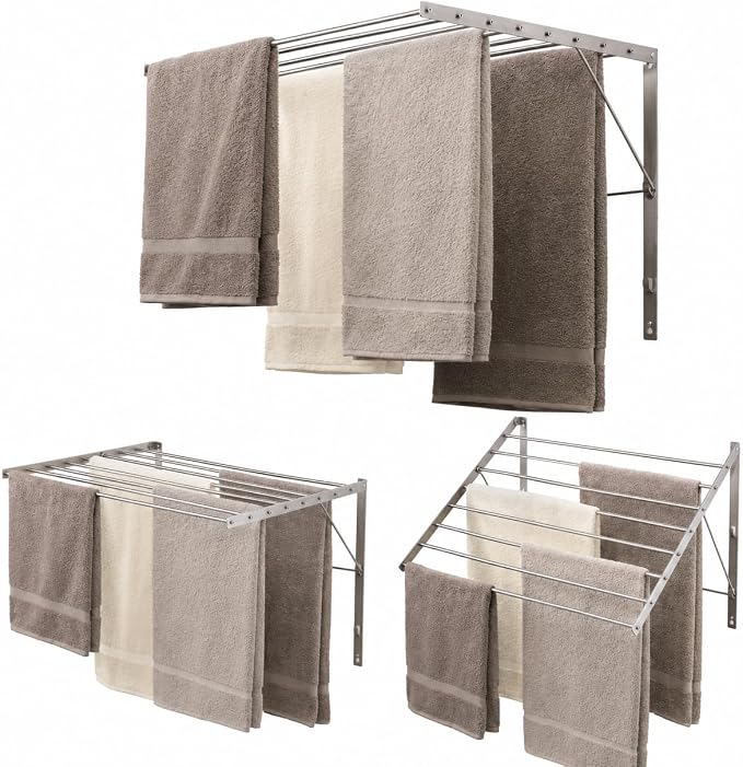 Smartsome Wall Mounted Clothes Drying Rack | 22" | 15 Ft | 60 lb